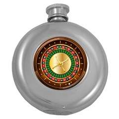 Casino Roulette Clipart Round Hip Flask (5 Oz) by BangZart