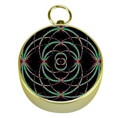 Abstract Spider Web Gold Compasses