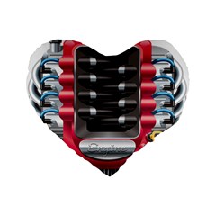 Car Engine Standard 16  Premium Flano Heart Shape Cushions by BangZart