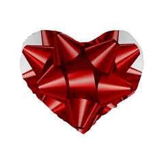 Red Bow Standard 16  Premium Heart Shape Cushions by BangZart