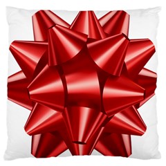 Red Bow Large Flano Cushion Case (one Side)