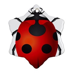 Ladybug Insects Snowflake Ornament (two Sides)