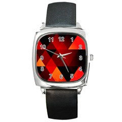 Abstract Triangle Wallpaper Square Metal Watch by BangZart