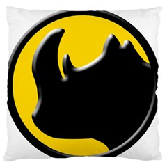 Black Rhino Logo Large Flano Cushion Case (one Side)