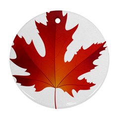 Autumn Maple Leaf Clip Art Ornament (round) by BangZart