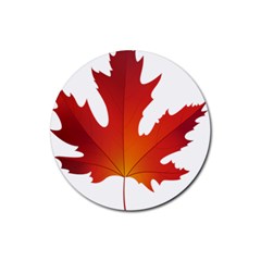 Autumn Maple Leaf Clip Art Rubber Round Coaster (4 Pack)  by BangZart