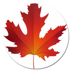 Autumn Maple Leaf Clip Art Magnet 5  (round) by BangZart