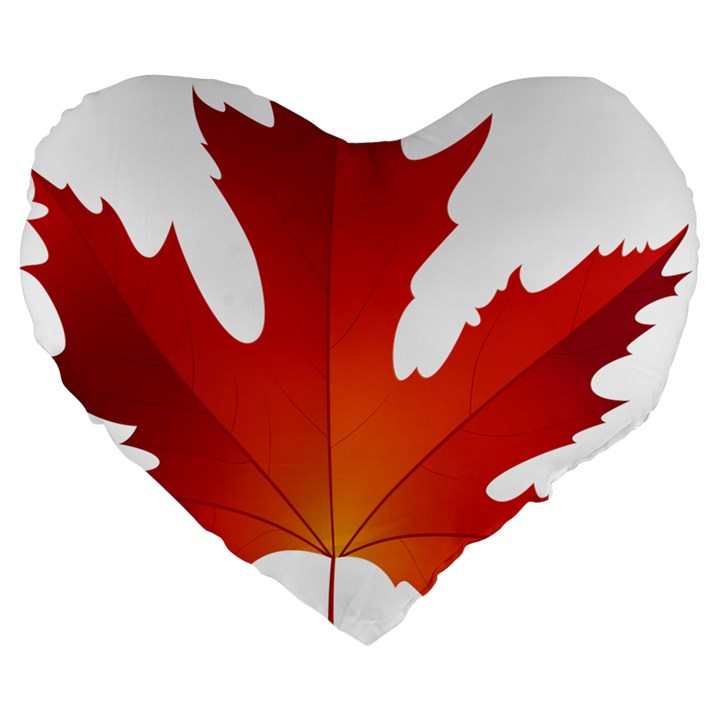 Autumn Maple Leaf Clip Art Large 19  Premium Heart Shape Cushions