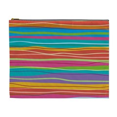 Colorful Horizontal Lines Background Cosmetic Bag (xl) by TastefulDesigns