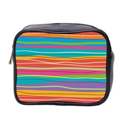 Colorful Horizontal Lines Background Mini Toiletries Bag 2-side by TastefulDesigns