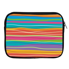 Colorful Horizontal Lines Background Apple Ipad 2/3/4 Zipper Cases by TastefulDesigns
