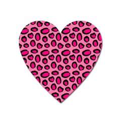 Cute Pink Animal Pattern Background Heart Magnet