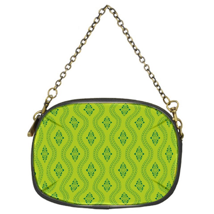 Decorative green pattern background  Chain Purses (One Side) 