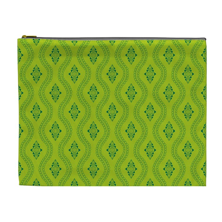 Decorative green pattern background  Cosmetic Bag (XL)