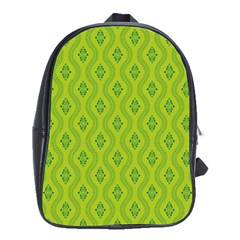 Decorative Green Pattern Background  School Bags (xl) 