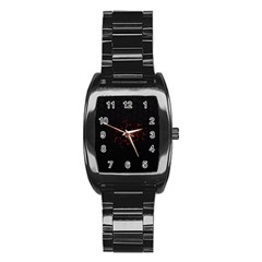 Abstract Pattern Honeycomb Stainless Steel Barrel Watch