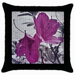 Vintage Style Flower Photo Throw Pillow Case (black) by dflcprints