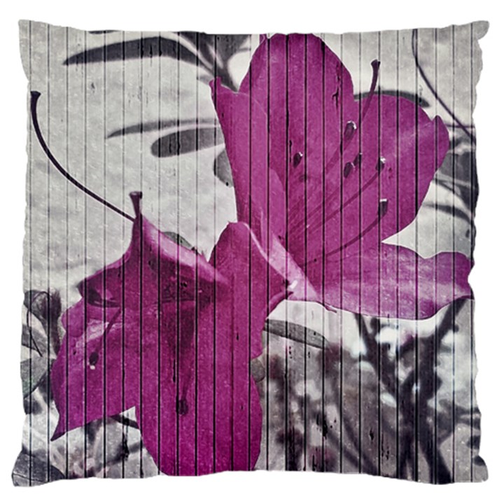 Vintage Style Flower Photo Large Flano Cushion Case (Two Sides)