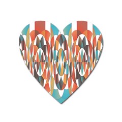 Colorful Geometric Abstract Heart Magnet