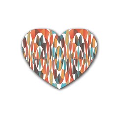 Colorful Geometric Abstract Heart Coaster (4 Pack)  by linceazul