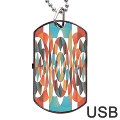 Colorful Geometric Abstract Dog Tag Usb Flash (two Sides) by linceazul