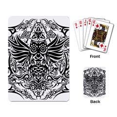 Tattoo Tribal Owl Playing Card by Valentinaart