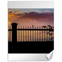 Small Bird Over Fence Backlight Sunset Scene Canvas 18  X 24   by dflcprints