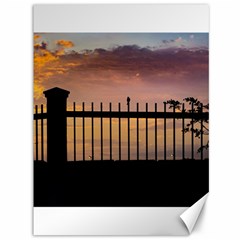 Small Bird Over Fence Backlight Sunset Scene Canvas 36  X 48   by dflcprints