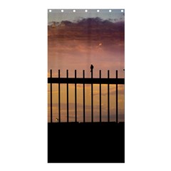 Small Bird Over Fence Backlight Sunset Scene Shower Curtain 36  X 72  (stall)  by dflcprints