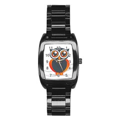 Owl Logo Stainless Steel Barrel Watch