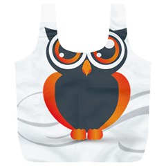 Owl Logo Full Print Recycle Bags (l)  by BangZart