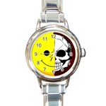 Skull Behind Your Smile Round Italian Charm Watch Front