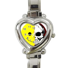 Skull Behind Your Smile Heart Italian Charm Watch by BangZart