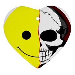 Skull Behind Your Smile Heart Ornament (two Sides) by BangZart