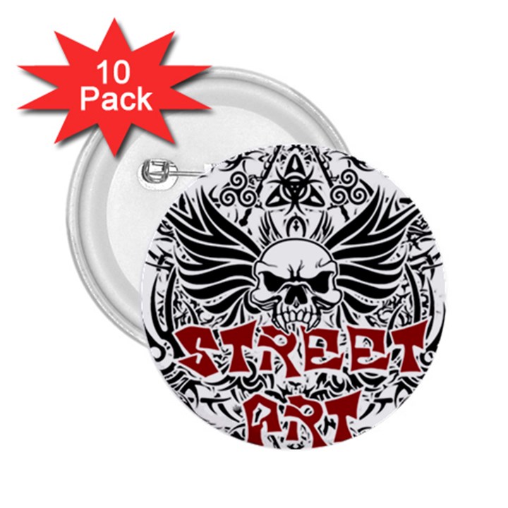 Tattoo tribal street art 2.25  Buttons (10 pack) 