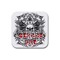 Tattoo Tribal Street Art Rubber Coaster (square)  by Valentinaart