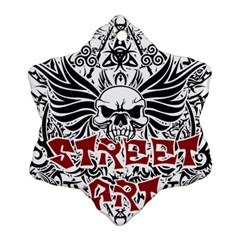 Tattoo tribal street art Snowflake Ornament (Two Sides)