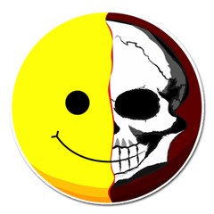 Skull Behind Your Smile Magnet 5  (round) by BangZart