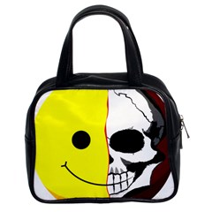 Skull Behind Your Smile Classic Handbags (2 Sides) by BangZart