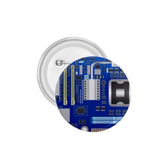 Classic Blue Computer Mainboard 1 75  Buttons by BangZart