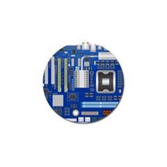 Classic Blue Computer Mainboard Golf Ball Marker (4 Pack) by BangZart