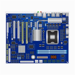 Classic Blue Computer Mainboard Small Glasses Cloth by BangZart