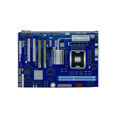 Classic Blue Computer Mainboard Cosmetic Bag (medium)  by BangZart