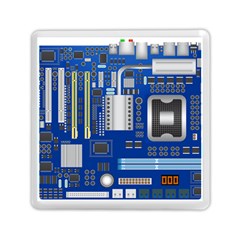 Classic Blue Computer Mainboard Memory Card Reader (square)  by BangZart