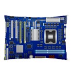 Classic Blue Computer Mainboard Pillow Case (Two Sides) Front