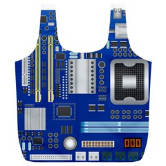 Classic Blue Computer Mainboard Full Print Recycle Bags (l) 