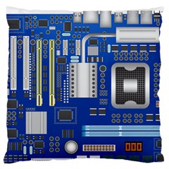 Classic Blue Computer Mainboard Standard Flano Cushion Case (two Sides)