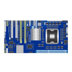 Classic Blue Computer Mainboard Satin Wrap