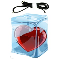 Heart In Ice Cube Shoulder Sling Bags by BangZart