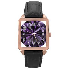 Amethyst Rose Gold Leather Watch 